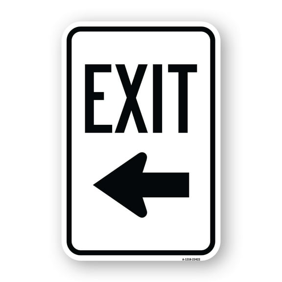 SignMission A-1824-23422 18 x 24 in. Aluminum Sign - Parking Lot Sign Exit Sign & Left Arrow