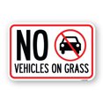 thumbnail image 1 of SignMission A-1824-23552 18 x 24 in. Aluminum Sign - No Vehicles on Grass, 1 of 4