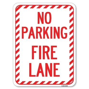 SignMission A-1824-23623 18 x 24 in. Aluminum Sign - No Parking Fire Lane with Striped Border