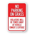 thumbnail image 1 of SignMission A-1824-23696 18 x 24 in. Aluminum Sign - No Parking on Grass Violators Will Be Towed Away At Vehicle Owners Expense, 1 of 4