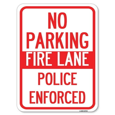 SignMission A-1824-23734 18 x 24 in. Aluminum Sign - No Parking Fire Lane Police Enforced