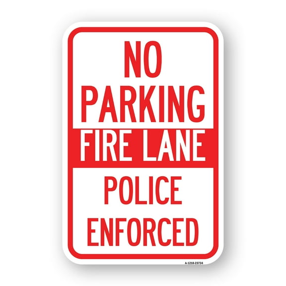SignMission A-1824-23734 18 x 24 in. Aluminum Sign - No Parking Fire Lane Police Enforced