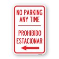 thumbnail image 1 of SignMission A-1824-23767 18 x 24 in. Aluminum Sign - No Parking Anytime Prohibido Estacionar with Left Arrow, 1 of 4