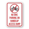 thumbnail image 1 of SignMission A-1824-23855 18 x 24 in. Aluminum Sign - No Bike Parking on Handicap Access Ramp, 1 of 4