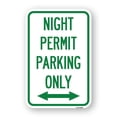 thumbnail image 1 of SignMission A-1824-23860 18 x 24 in. Aluminum Sign - Night Permit Parking Only with Bi-Directional Arrow, 1 of 4