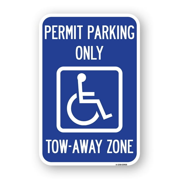 SignMission A-1824-23935 18 x 24 in. Aluminum Sign - Georgia Ada Handicapped Parking Sign Accessible Permit Parking Only Tow-Away Zone with Symbol