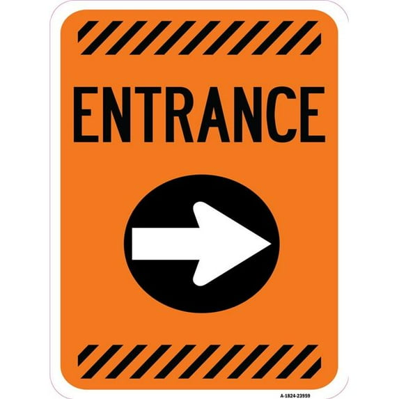 SignMission A-1824-23959 18 x 24 in. Aluminum Sign - Flex Post Entrance with Right Arrow Decal Only for Flex Paddle