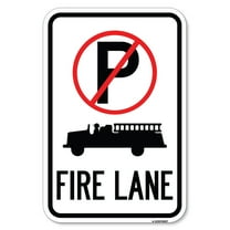 SignMission A-1824-24017 18 x 24 in. Aluminum Sign - Fire Lane with No Parking Symbol & Graphic