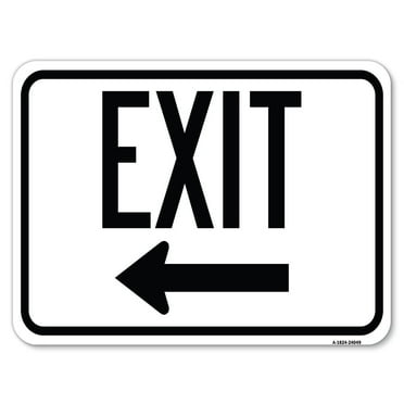 SignMission A-1824-24049 18 x 24 in. Aluminum Sign - Exit with Left Arrow 2