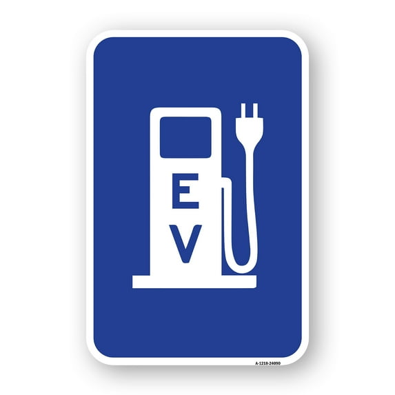 SignMission A-1824-24090 18 x 24 in. Aluminum Sign - EV Electric Vehicle Charging Station