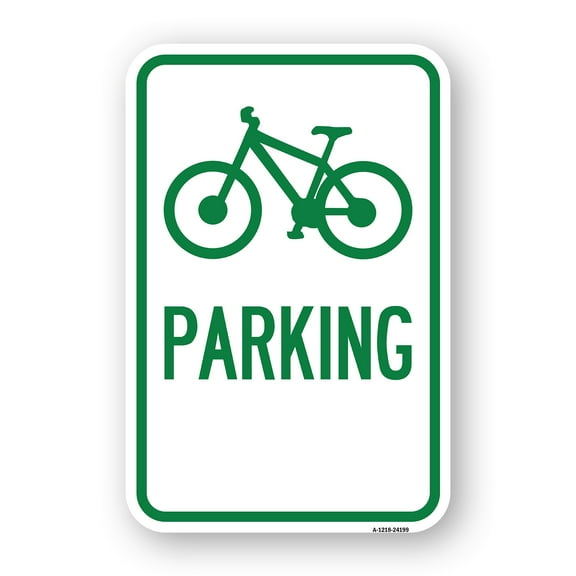 SignMission A-1824-24199 18 x 24 in. Aluminum Sign - D4-3 Bicycle Parking with Bicycle Symbol