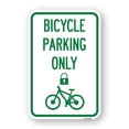 thumbnail image 1 of SignMission A-1824-24321 18 x 24 in. Aluminum Sign - Bicycle Parking Only with Cycle & Lock Symbol, 1 of 4