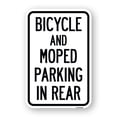 thumbnail image 1 of SignMission A-1824-24326 18 x 24 in. Aluminum Sign - Bicycle & Moped Parking in Rear, 1 of 4