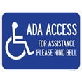 thumbnail image 1 of SignMission A-1824-24352 18 x 24 in. Aluminum Sign - Ada Access for Assistance Ring Bell with New Isa Symbol, 1 of 4