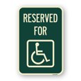 thumbnail image 1 of SignMission A-1824-24430 18 x 24 in. Aluminum Sign - Reserved for with Accessible Symbol, 1 of 4