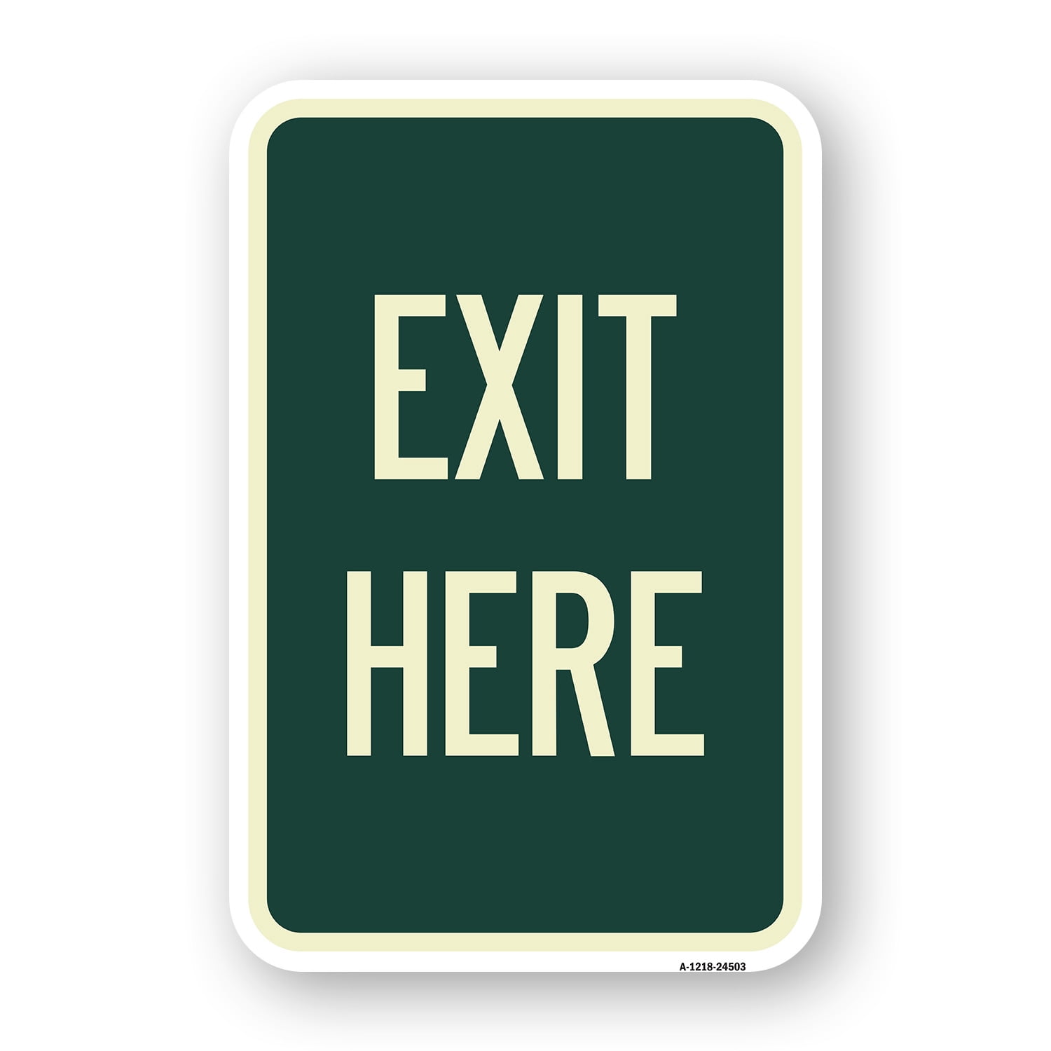 SignMission A-1824-24503 18 x 24 in. Aluminum Sign - Exit Here ...