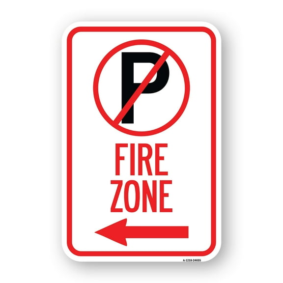 SignMission A-1824-24655 18 x 24 in. Aluminum Sign - Parking Sign - No Parking Symbol & Left Arrow