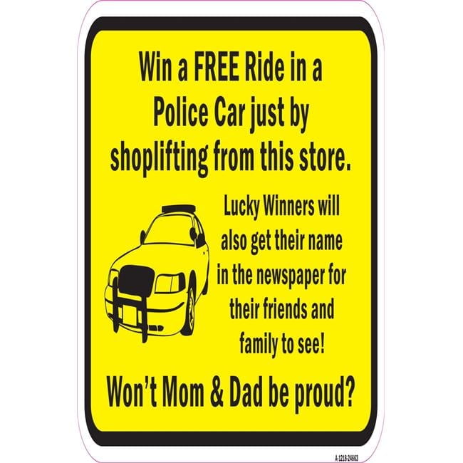 SignMission A-1824-24663 18 x 24 in. Aluminum Sign - Win A Free Ride in ...