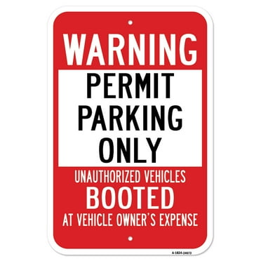 SignMission A-1824-24673 18 x 24 in. Aluminum Sign - Warning Permit Parking Only Unauthorized Vehicles