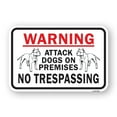 thumbnail image 1 of SignMission A-1824-24679 18 x 24 in. Aluminum Sign - Warning Attack Dogs on Premises No Trespassing, 1 of 4