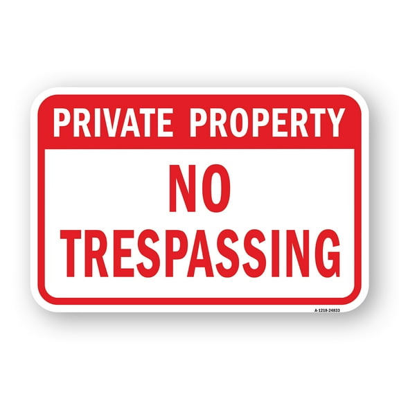 SignMission A-1824-24833 18 x 24 in. Aluminum Sign - Private Property No Trespassing 1