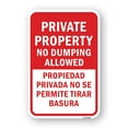 thumbnail image 1 of SignMission A-1824-24846 18 x 24 in. Aluminum Sign - Private Property No Dumping Allowed Propiedad Privada No SE Permite Tirar Basura, 1 of 4