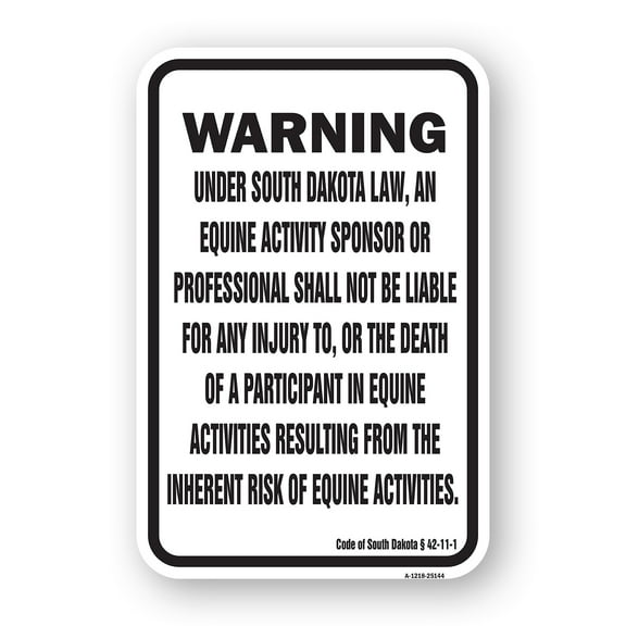 SignMission A-1824-25144 18 x 24 in. Aluminum Sign - South Dakota Equine