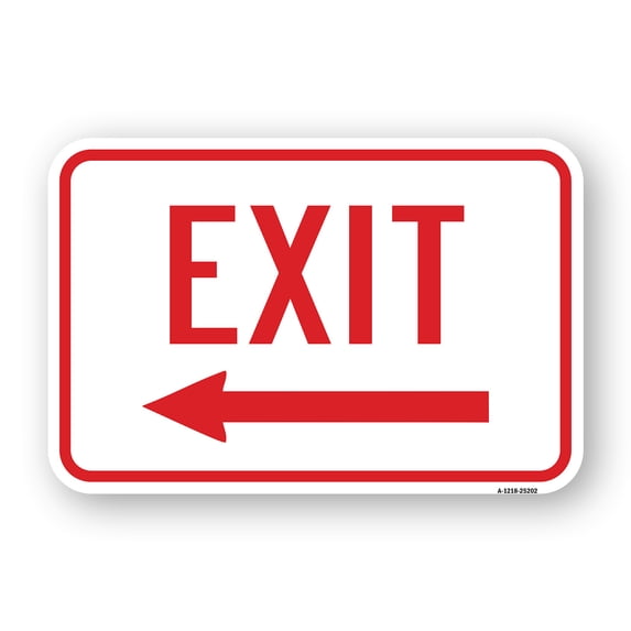 SignMission A-1824-25202 18 x 24 in. Aluminum Sign - Exit with Left Arrow