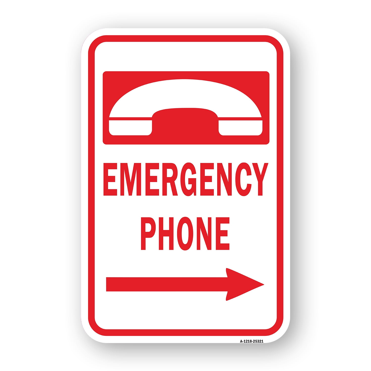Red Alert Phone Sign SignMission A-1824-25321 18 x 24 in. Aluminum Sign - Emergency Phone ...