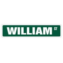 WILLIAM Aluminum Street Sign Childrens Name Room Metal Sign | Indoor/Outdoor | 24" Wide