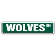 SignMission A-24-SS-Wolves 6 x 24 in. Wolves Aluminum Street Sign - Wolf Collectible Decor Howl Metal Sign