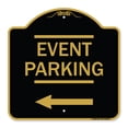 thumbnail image 1 of SignMission A-DES-BG-1818-22824 18 x 18 in. Designer Series Sign - Thanks for Coming Turn Right for Exit Event Parking with Left Arrow, Black & Gold, 1 of 4