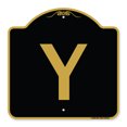 thumbnail image 1 of SignMission A-DES-BG-1818-22916 18 x 18 in. Designer Series Sign - Sign with Letter Y , Black & Gold, 1 of 4
