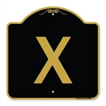 SignMission A-DES-BG-1818-22918 18 x 18 in. Designer Series Sign - Sign with Letter X , Black & Gold