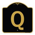thumbnail image 1 of SignMission A-DES-BG-1818-22932 18 x 18 in. Designer Series Sign - Sign with Letter Q , Black & Gold, 1 of 4