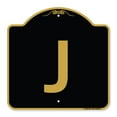 thumbnail image 1 of SignMission A-DES-BG-1818-22946 18 x 18 in. Designer Series Sign - Sign with Letter J , Black & Gold, 1 of 4