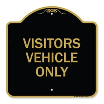SignMission A-DES-BG-1818-23013 18 x 18 in. Designer Series Sign - Reserved Parking Sign Visitor Vehicles Only, Black & Gold