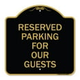 thumbnail image 1 of SignMission A-DES-BG-1818-23099 18 x 18 in. Designer Series Sign - Reserved Parking for Guests, Black & Gold, 1 of 4