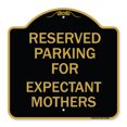 thumbnail image 1 of SignMission A-DES-BG-1818-23388 18 x 18 in. Designer Series Sign - Parking Reserved for Expectant Mothers, Black & Gold, 1 of 4