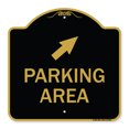 thumbnail image 1 of SignMission A-DES-BG-1818-23463 18 x 18 in. Designer Series Sign - Parking Area with Upper Right Arrow, Black & Gold, 1 of 4