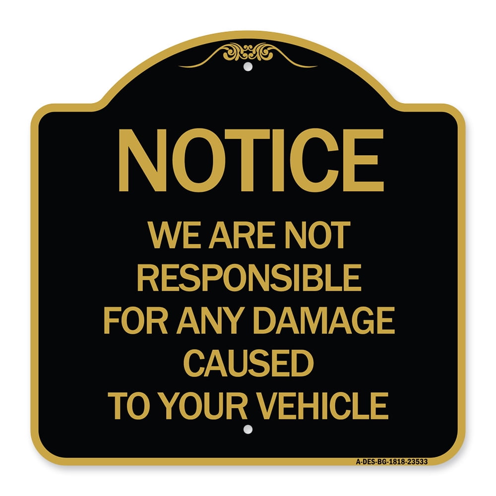 Not Damage Sign SignMission A-DES-BG-1818-23533 18 x 18 in. Designer Series Sign ...