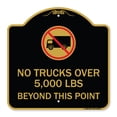 thumbnail image 1 of SignMission A-DES-BG-1818-23555 18 x 18 in. Designer Series Sign - No Trucks Over Editable Weight Beyond This Point with Graphic, Black & Gold, 1 of 4