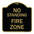 thumbnail image 1 of SignMission A-DES-BG-1818-23584 18 x 18 in. Designer Series Sign - No Standing Fire Zone, Black & Gold, 1 of 4