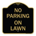 thumbnail image 1 of SignMission A-DES-BG-1818-23695 18 x 18 in. Designer Series Sign - No Parking on Lawn, Black & Gold, 1 of 4