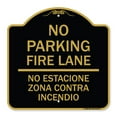 thumbnail image 1 of SignMission A-DES-BG-1818-23727 18 x 18 in. Designer Series Sign - No Parking Fire Lane No Estacione Zona Contra Incendio, Black & Gold, 1 of 4
