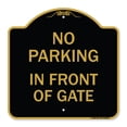 thumbnail image 1 of SignMission A-DES-BG-1818-23805 18 x 18 in. Designer Series Sign - No Parking - In Front of Gate, Black & Gold, 1 of 4