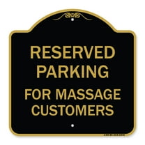 SignMission A-DES-BG-1818-23946 18 x 18 in. Designer Series Sign - For Massage Customers, Black & Gold