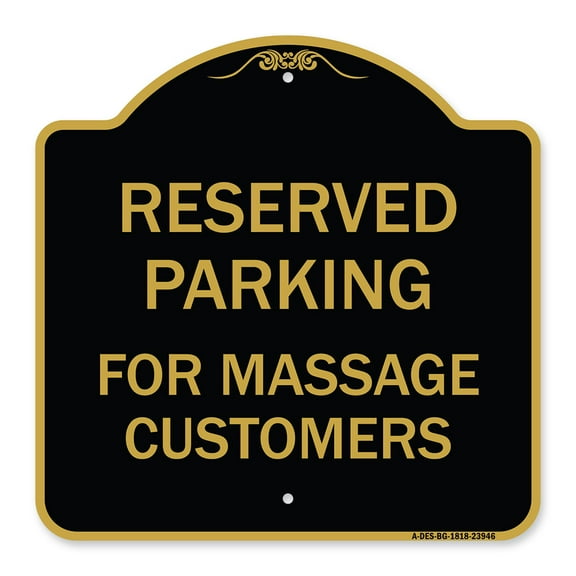 SignMission A-DES-BG-1818-23946 18 x 18 in. Designer Series Sign - For Massage Customers, Black & Gold