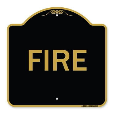 SignMission A-DES-BG-1818-23966 18 x 18 in. Designer Series Sign - Fire&#44; Black & Gold