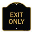 thumbnail image 1 of SignMission A-DES-BG-1818-24034 18 x 18 in. Designer Series Sign - Exit Only, Black & Gold, 1 of 4